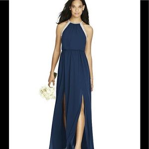 DESSY Style #8179 Sz12. Navy with Ivory Trim